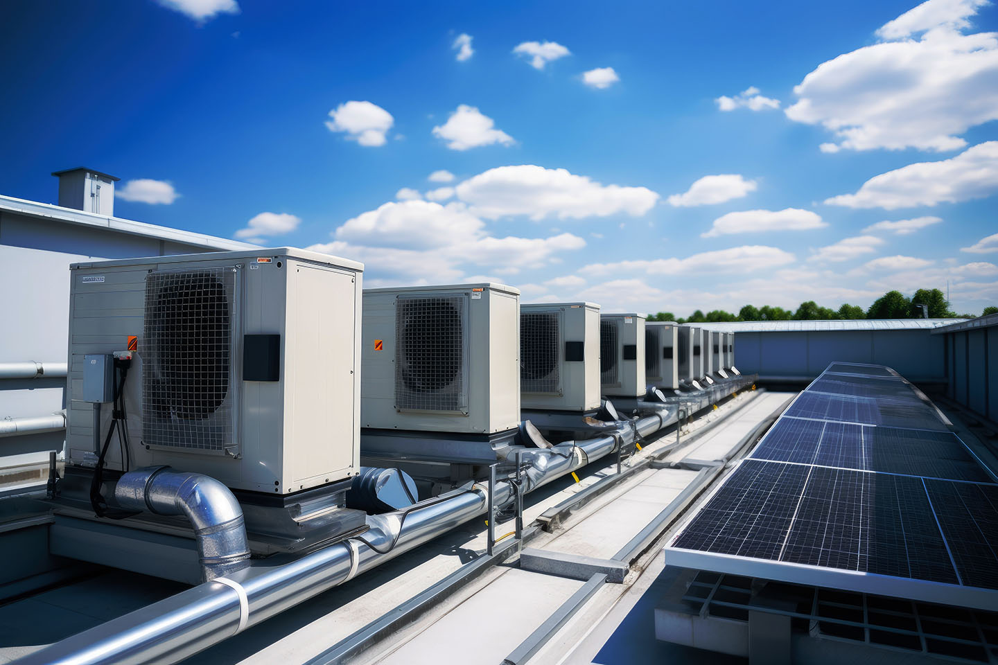Solar power panels and Revolutionizing HVAC Systems with Full Automation. Discover the Efficiency and Comfort of Fully Automated Modern HVAC Systems